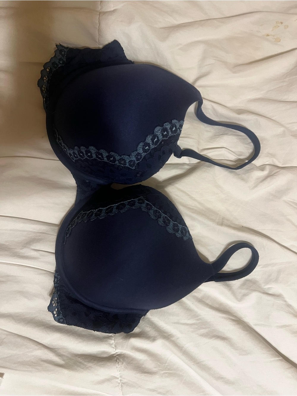 Victoria's Secret Navy Lace-Trim T-Shirt Bra
